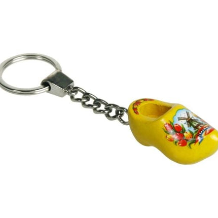 Feestbazaar Sleutelhanger 1 klompje geel 4cm