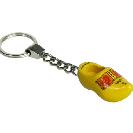 Feestbazaar Sleutelhanger 1 klompje geel 4cm
