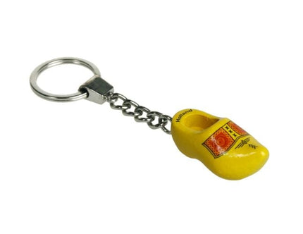 Feestbazaar Sleutelhanger 1 klompje geel 4cm