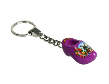 Feestbazaar Sleutelhanger 1 klompje paars 4cm