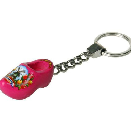 Feestbazaar Sleutelhanger 1 klompje pink 4cm