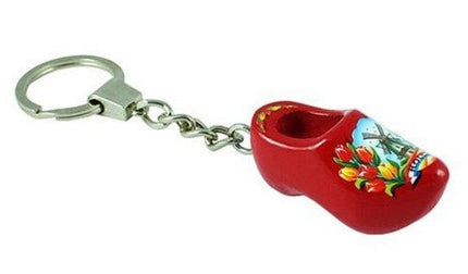 Feestbazaar Sleutelhanger 1 klompje rood 4cm