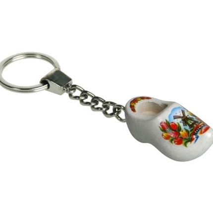 Feestbazaar Sleutelhanger 1 klompje wit 4cm