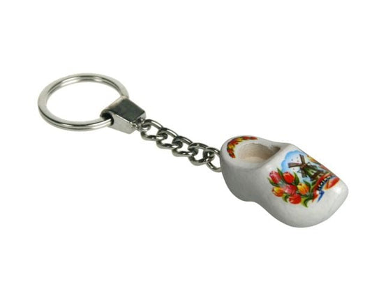 Feestbazaar Sleutelhanger 1 klompje wit 4cm
