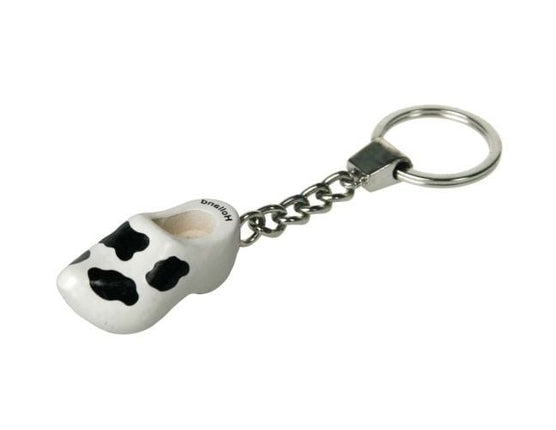 Feestbazaar Sleutelhanger klompje enkel koe 4cm