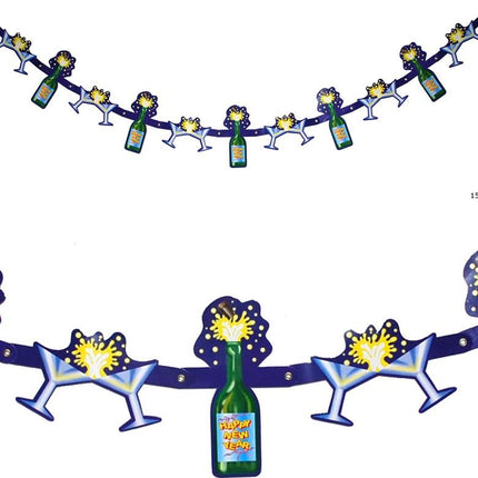 Feestbazaar Slinger Happy New Year Champagne (152cm)
