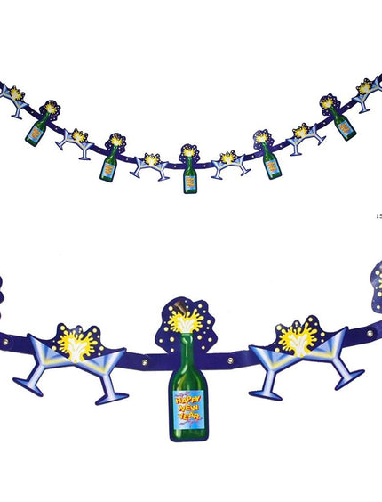 Feestbazaar Slinger Happy New Year Champagne (152cm)
