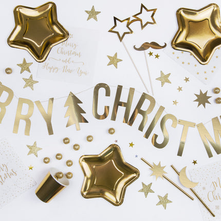 Feestbazaar Slinger Merry Christmas goud