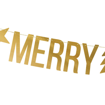 Feestbazaar Slinger Merry Christmas goud