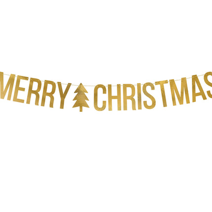 Feestbazaar Slinger Merry Christmas goud