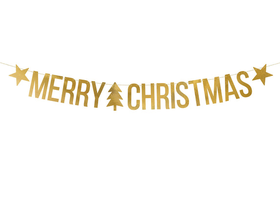 Feestbazaar Slinger Merry Christmas goud