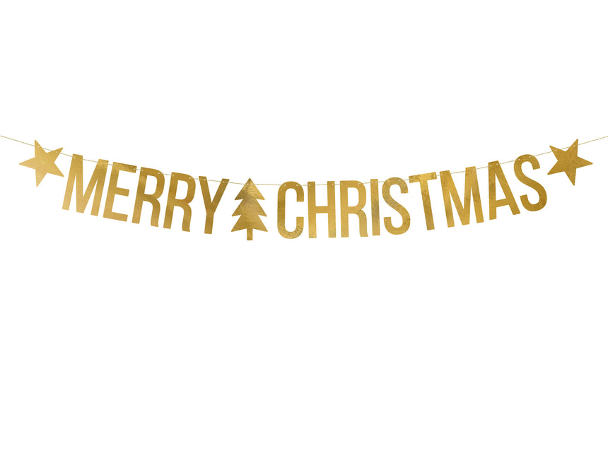 Feestbazaar Slinger Merry Christmas goud