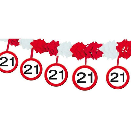 Feestbazaar Slinger onderhanger verkeersbord 21