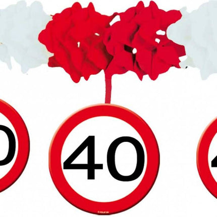 Feestbazaar Slinger Onderhanger Verkeersbord 40