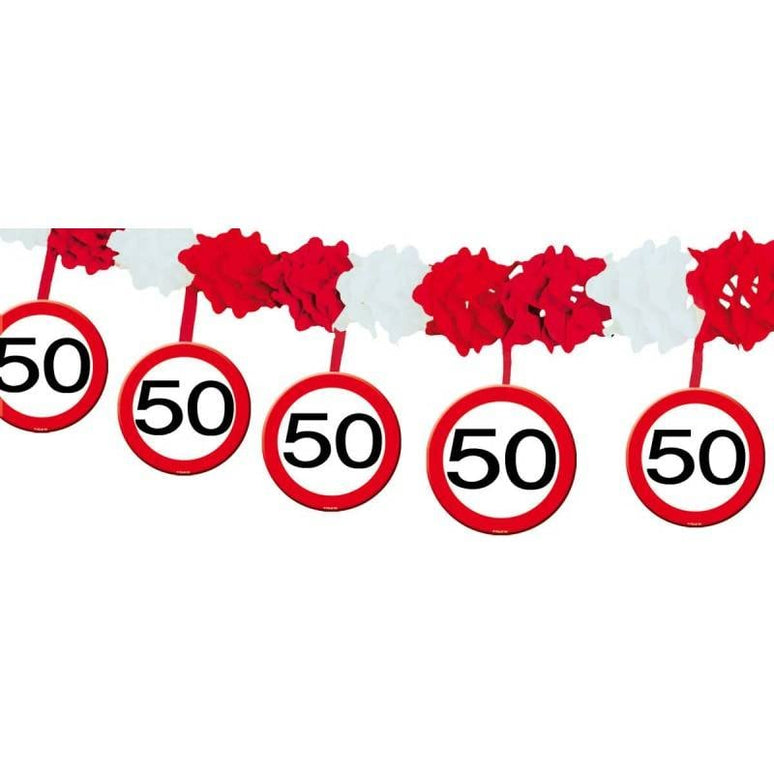 Feestbazaar Slinger onderhanger verkeersbord 50