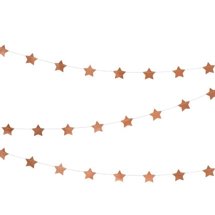 Feestbazaar Slinger Sterren Rose Goud 360cm