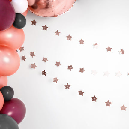 Feestbazaar Slinger Sterren Rose Goud 360cm