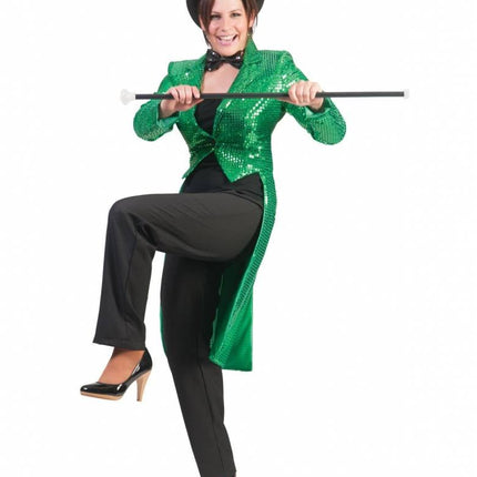 Feestbazaar Slipjas pailletten groen vrouw