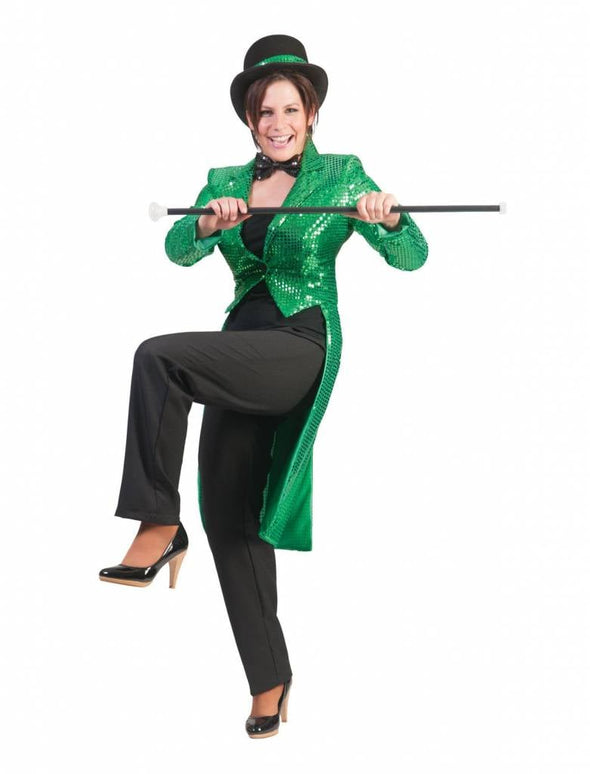 Feestbazaar Slipjas pailletten groen vrouw