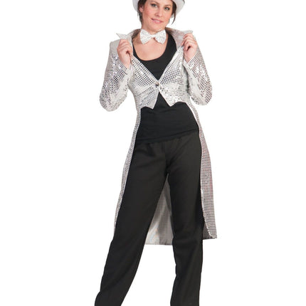 Feestbazaar Slipjas Pailletten Zilver Dames