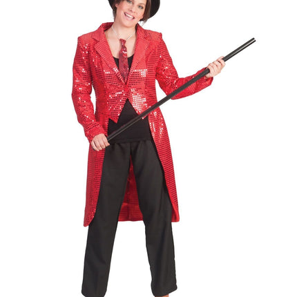 Feestbazaar Slipjas Rood Pailletten Dames