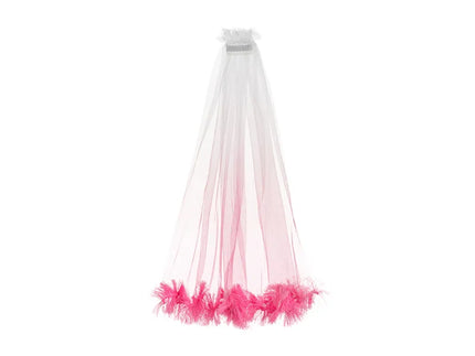 Feestbazaar Sluier met Franjes Pink Ombre 69cm