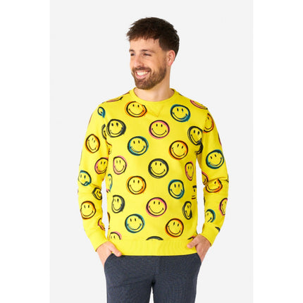 Feestbazaar Smiley ® Smudge Trui Geel Opposuits