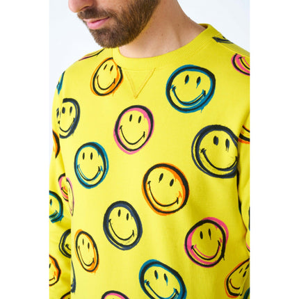 Feestbazaar Smiley ® Smudge Trui Geel Opposuits