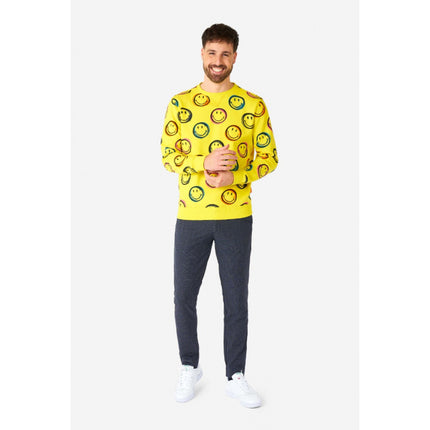 Feestbazaar Smiley ® Smudge Trui Geel Opposuits