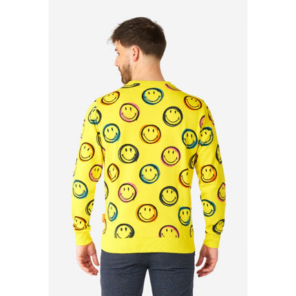 Feestbazaar Smiley ® Smudge Trui Geel Opposuits