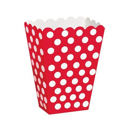 Feestbazaar Snackbakjes Rood Met Witte Stippen (8st)