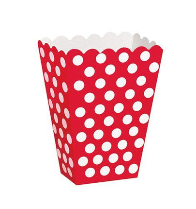 Feestbazaar Snackbakjes Rood Met Witte Stippen (8st)