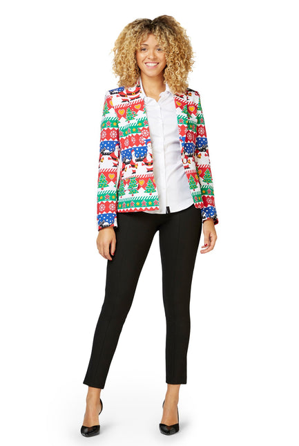 Feestbazaar Snazzy Santa blazer dames luxe