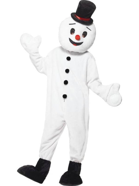 Feestbazaar Sneeuwman mascotte pak