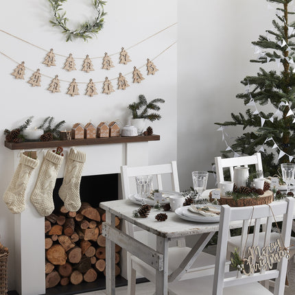 Feestbazaar Sneeuwvlokken Slinger Wit Glitter (2 mtr)