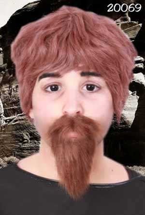Feestbazaar Snor + baard bruin