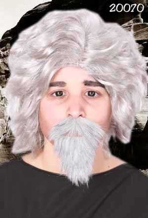 Feestbazaar Snor + Baard professor grijs