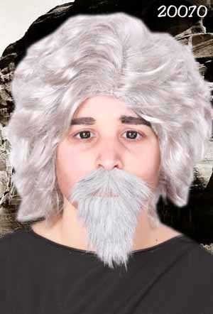 Feestbazaar Snor + Baard professor grijs