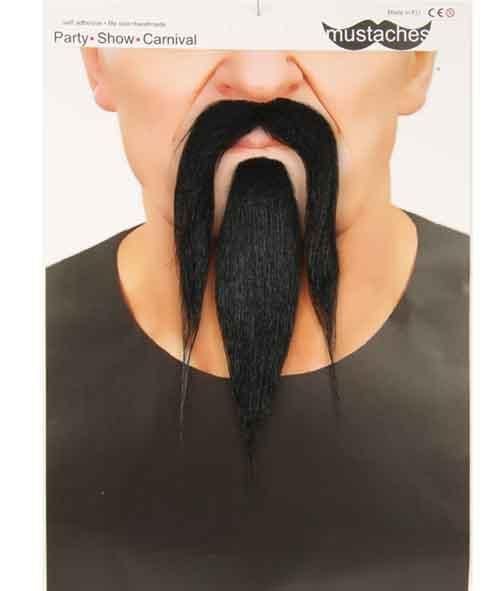 Feestbazaar Snor + baard zwart Heng
