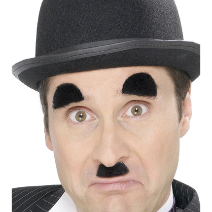 Feestbazaar Snor En Wenkbrauwen Set Chaplin