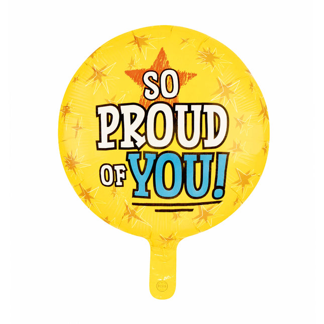 Feestbazaar So Proud Of You Folieballon Geel Rond (46cm)