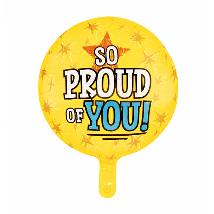Feestbazaar So Proud Of You Folieballon Geel Rond (46cm)