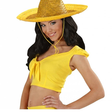 Feestbazaar Sombrero geel 48cm