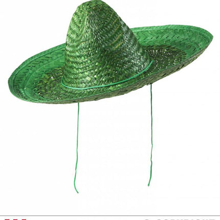Feestbazaar Sombrero groen 48cm