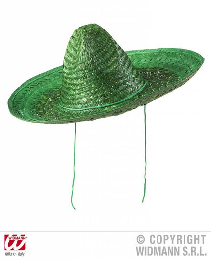 Feestbazaar Sombrero groen 48cm