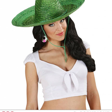 Feestbazaar Sombrero groen 48cm