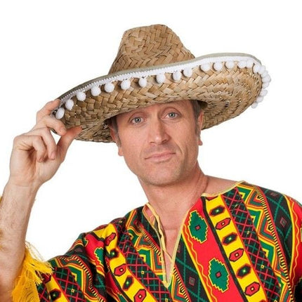 Feestbazaar Sombrero met bolletjes