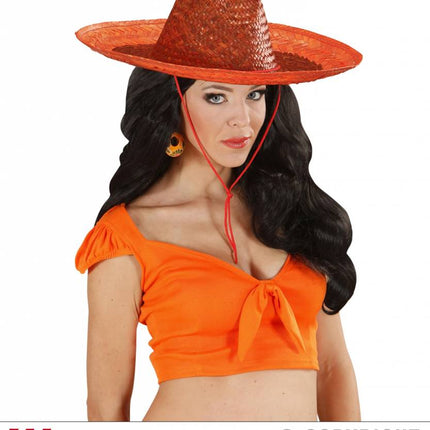 Feestbazaar Sombrero oranje 48cm