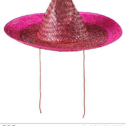 Feestbazaar Sombrero roze 48cm