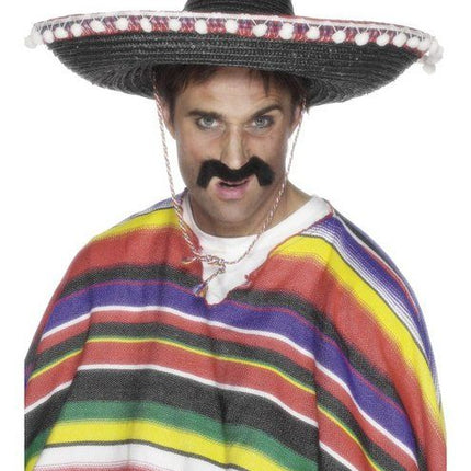 Feestbazaar Sombrero strohoed zwart